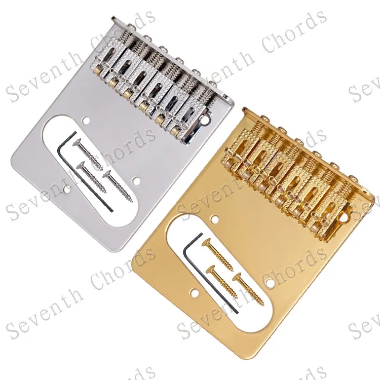 

A Set 6 String Roller Saddle TL Bridge for Electric Guitar Replacement parts - Strings Through Bridge or Body