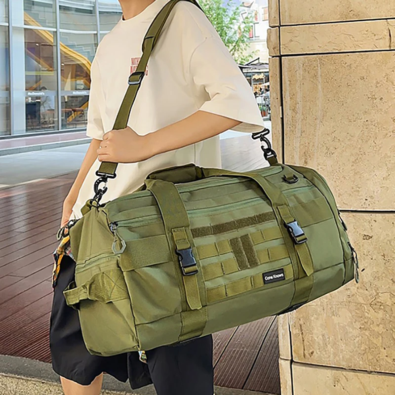 Oxford Tactical Gym Fitness Bag with Shoe Pocket for Outdoor Travel
