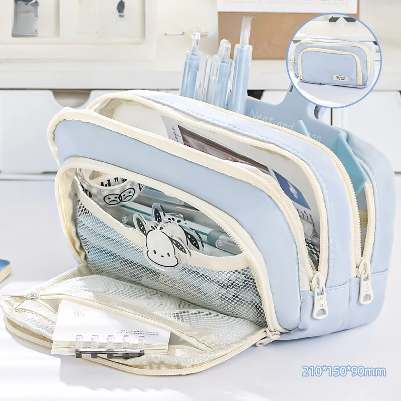 Versatile Large Capacity Portable Stationery and Cosmetics Bag