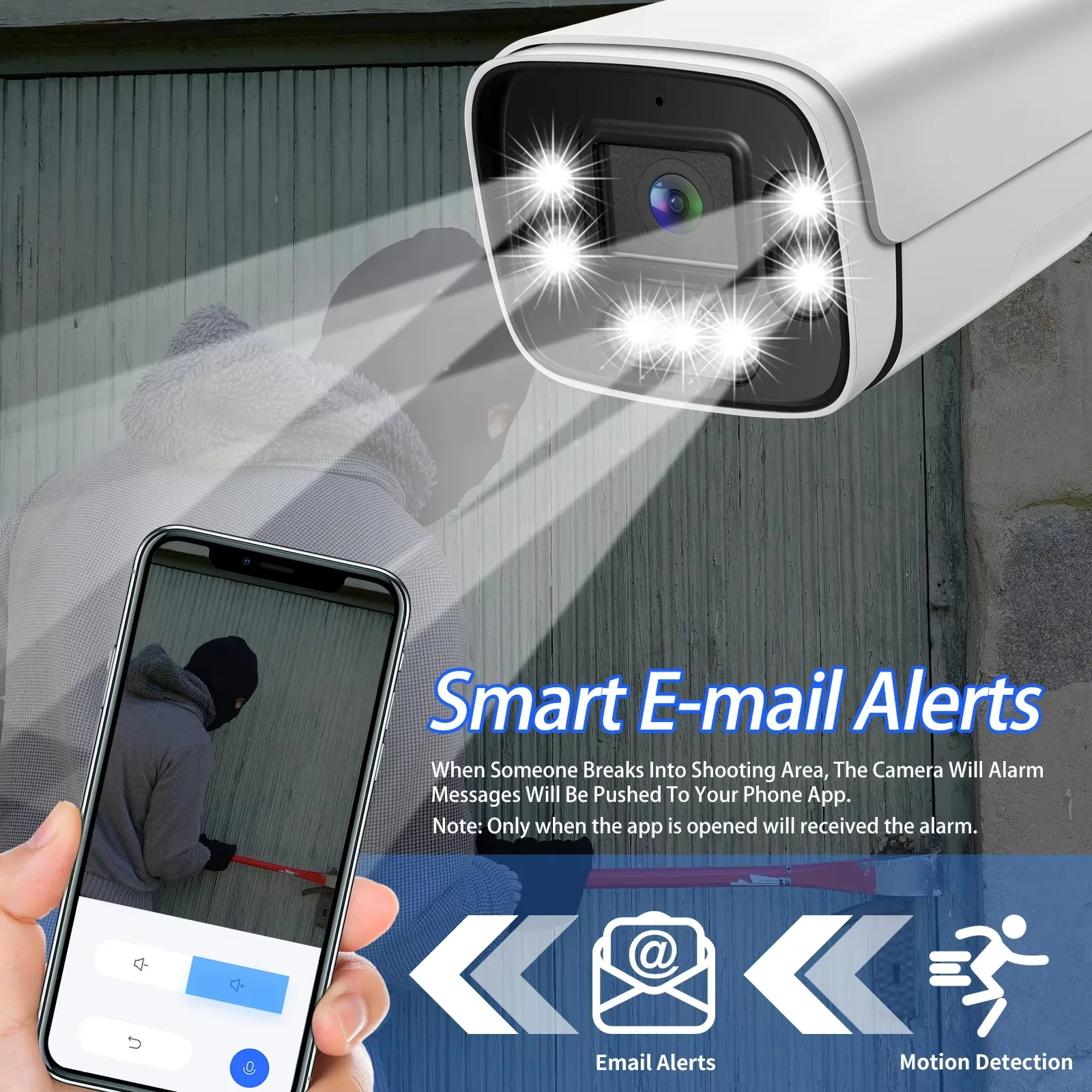 Gadinan Two-Way Audio Outdoor Surveillance Cameras 8MP 4K Metal Bullet Home Color Night Vision H.265 CCTV Smart Home IP Camera 4