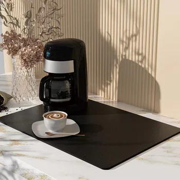 VIKAMA 30x40cm Diatomite Coffee Placemats – Absorbent Table Mats, Heat-Resistant Kitchen Dining Mini Rug 1