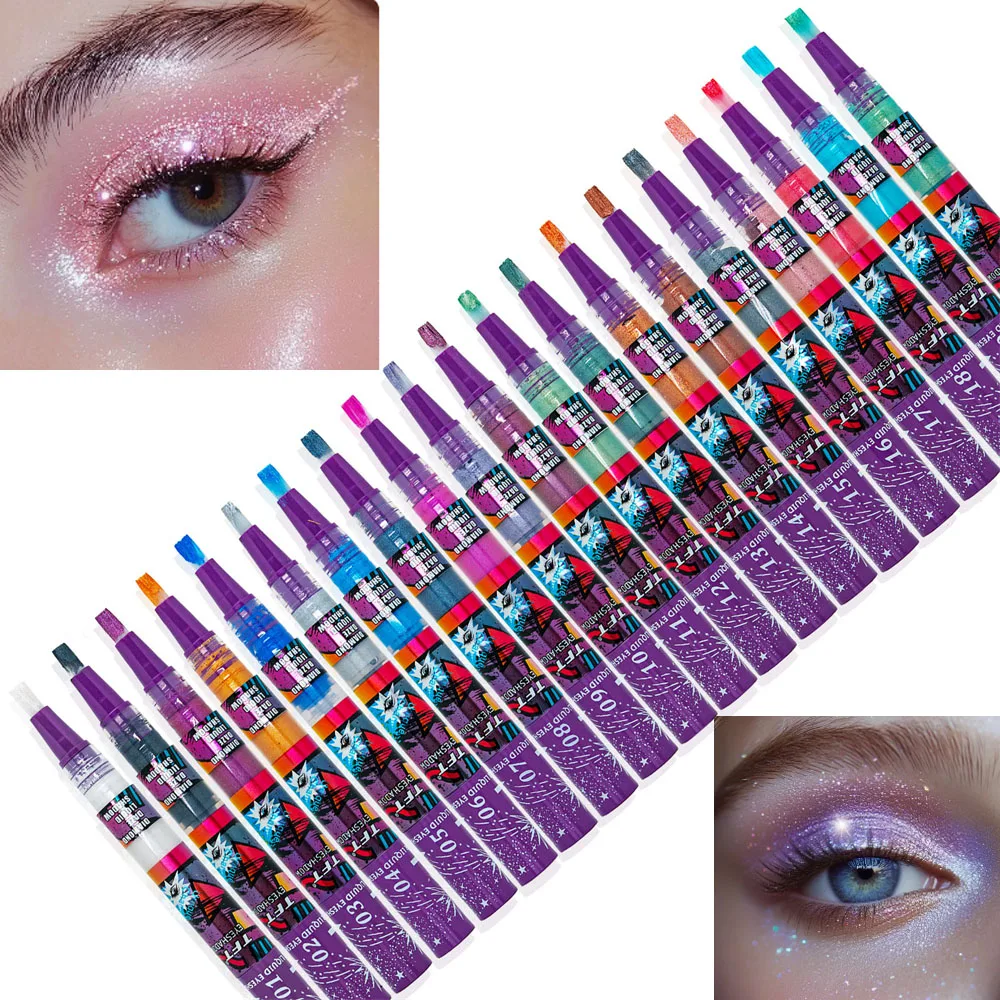 Glitzernder Lidschatten Stift Liquid Highlighter Wischfest Glanz_voghion.com