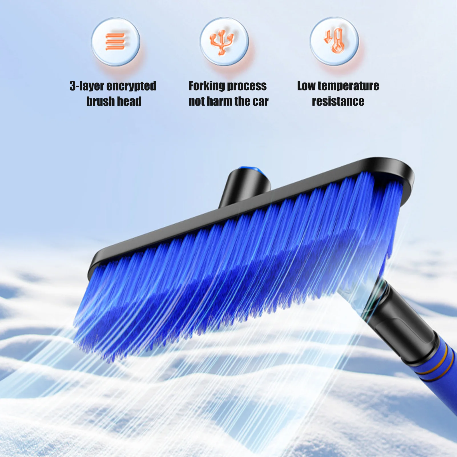 Winter Car Snow Cleaning Ice Scraper 3-in-1 Multifunction Telescopic Snow Plough Shovel Suitable for Holiday Season Gifts