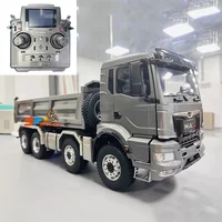 1/14 8×8 MAN-TGS RC Truck Remote Control Dump Truck RTR Version with PL18EV Remote Control Light and Sound System Boys Toy Truck 1