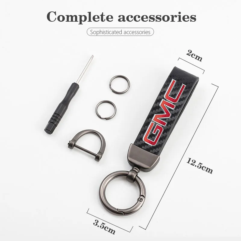 GMC Terrain Sierra 1500 Yukon Acadia Savana Hummer Granite H3용 가죽 로프 자동차 키체인 열쇠고리 선물 액세서리