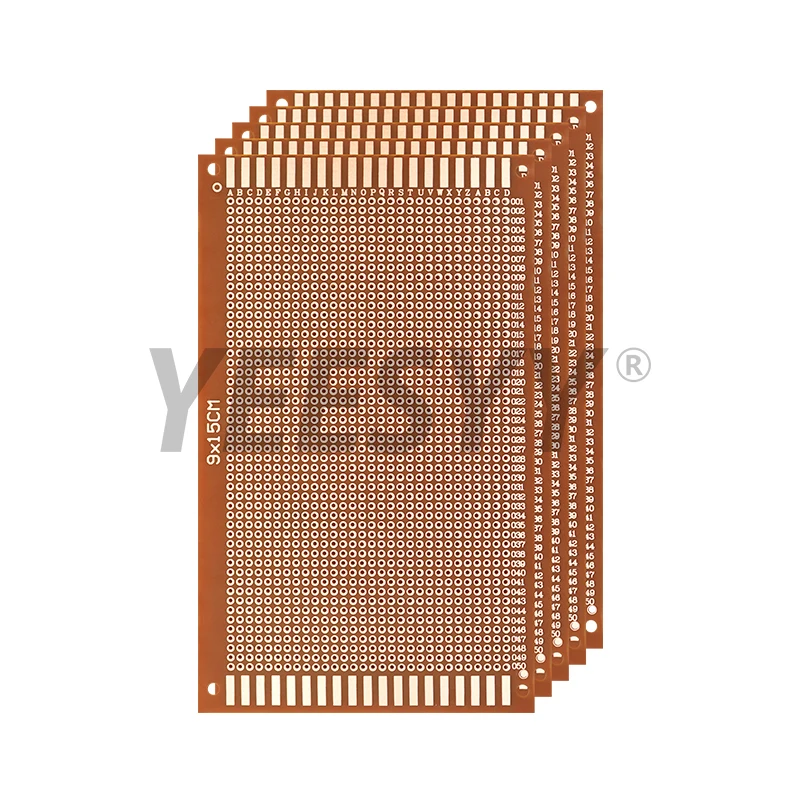 5Pcs 9x15cm 범용 PCB 보드 Arduino용 노란색 단면 PCB 인쇄 회로 기판