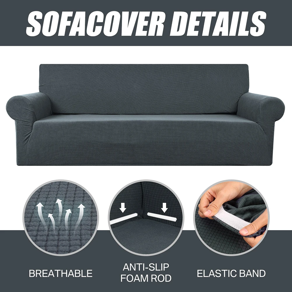 Sofa Seat Cushion Cover Elastic Furniture Protector for Pets Kids Stretch Washable Removable Slipcover Four-Seasons Avaliable 6