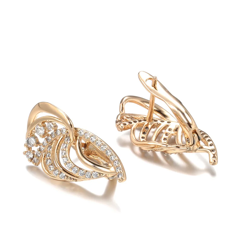Solid 14K Gold Jewelry Earring Women Fine Aros Mujer Oreja Earrings for Women Orecchini 14 K Yellow Gold Bizuteria Jewelry - 5