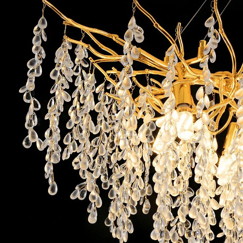 French luxury k9 crystal chandelier villa living room decoration lighting creative branch lamp 110v220v images - 6