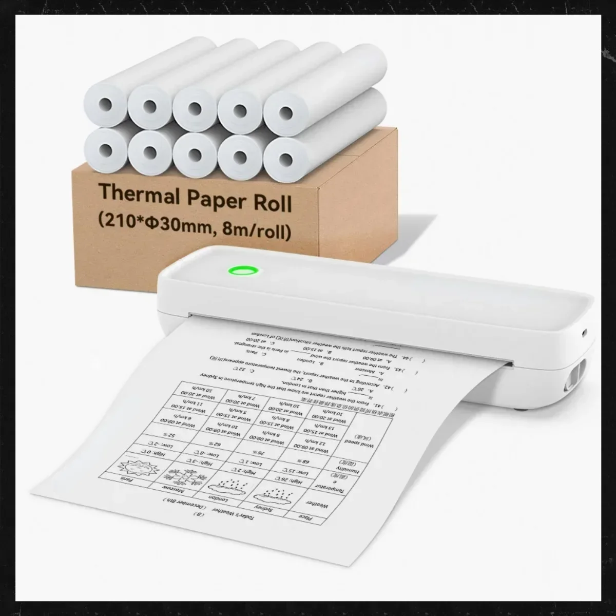 A4 Thermal Paper 210mm Width Diameter 30mm Printer Paper Fit for Peripage A40 Phomemo M08F S8 MT810 Thermal Printer