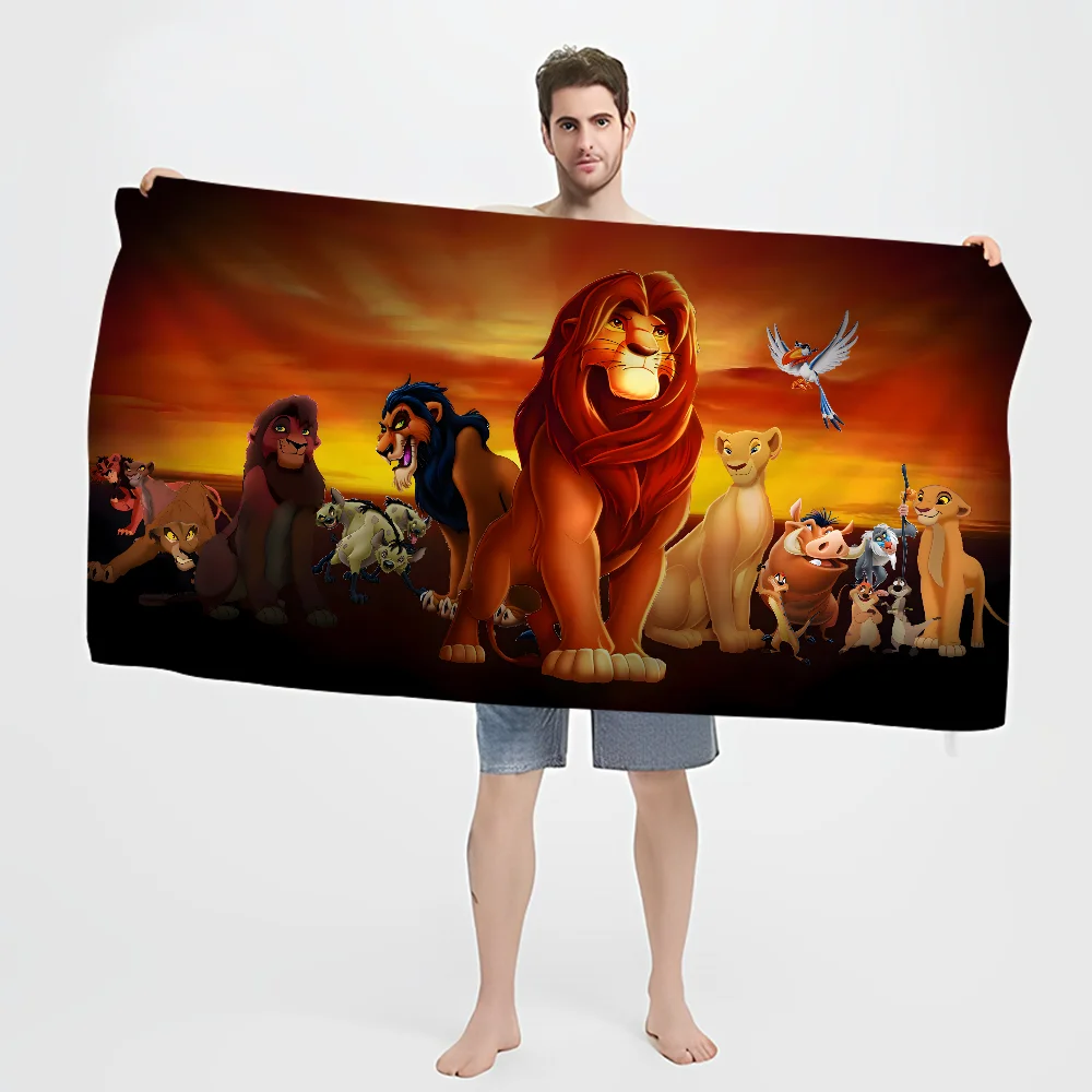 The Lion King Pattern Beach Towel Cartoon Cute Summer Kids Large Bath Pool Beach Towel Microfiber Absorbent for Swimming Travel 4