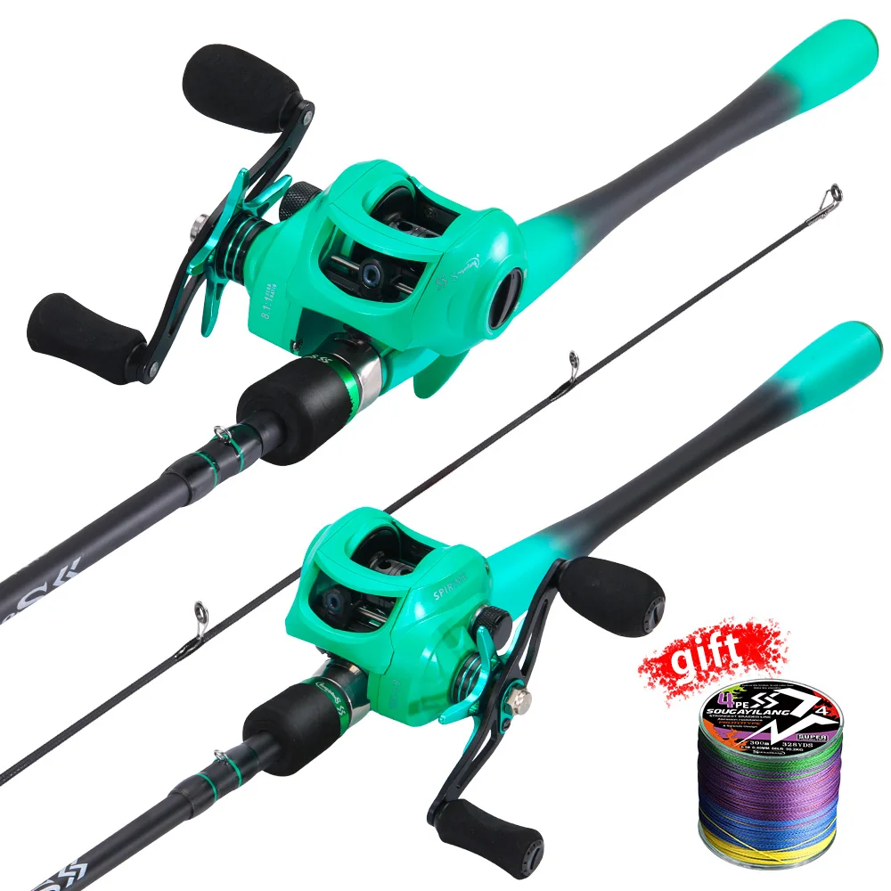 Sougayilang Fishing Rod and Reel Combo 5sections Carbon Rod and