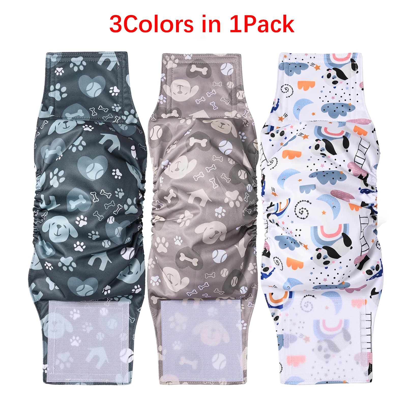 3PackWaterproofMaleDogBellyBandPreventBedWettingPhysiological