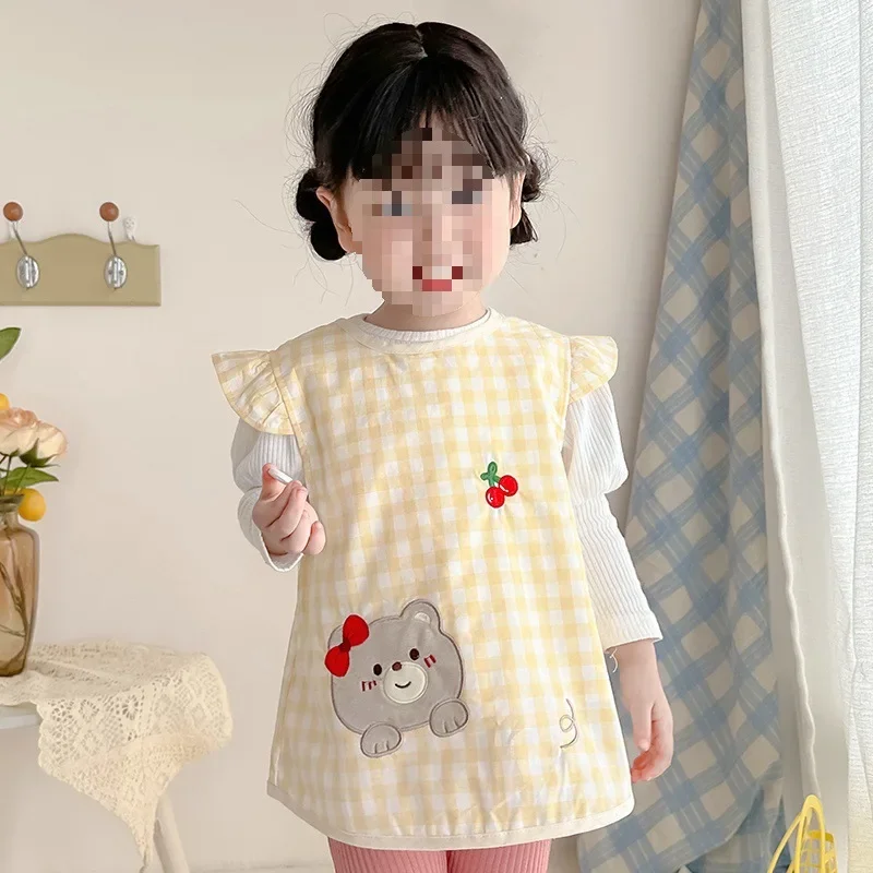 Waterproof Thin Sleeveless Baby Bibs Toddler Feeding Smock Child Eating Apron Lightweight Baby Clothes Infant Feeding Covers