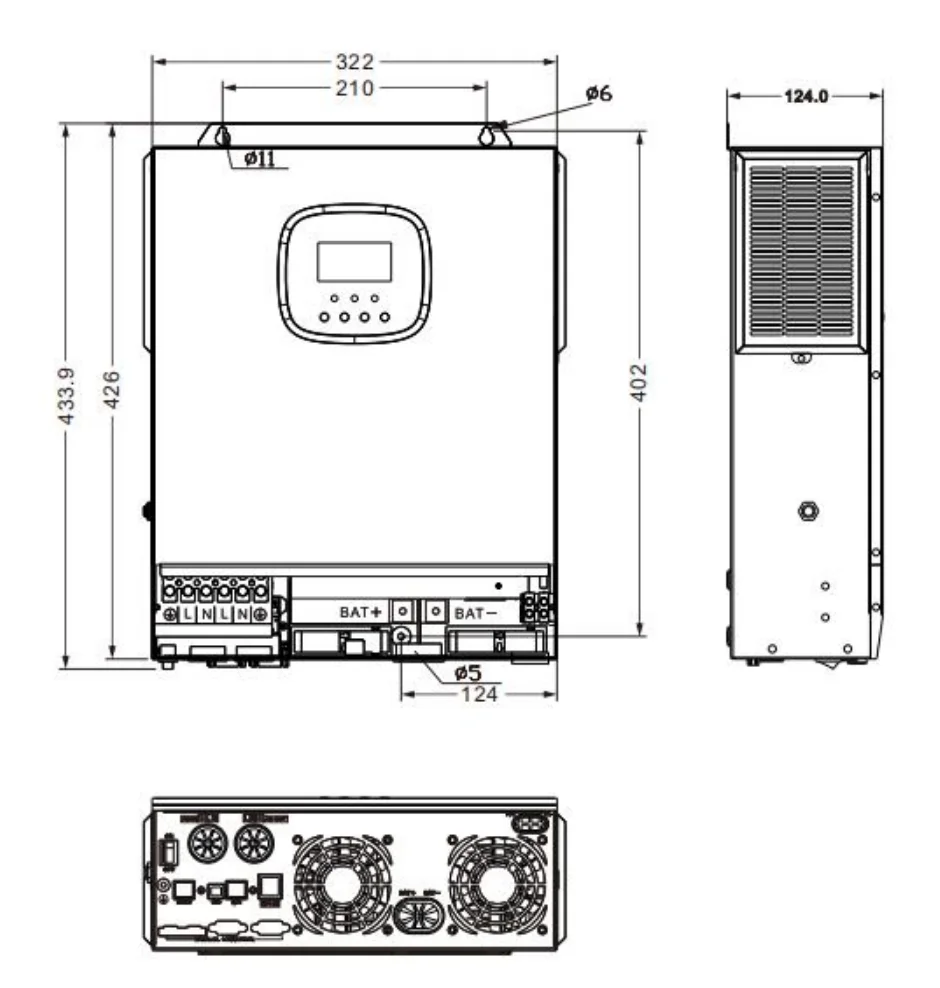 GTMT 5KW 110/120VAC - 48V MPPT 80A 태양광 하이브리드 인버터 PV 최대 입력 500V 순수 정현파 오프그리드 인버터