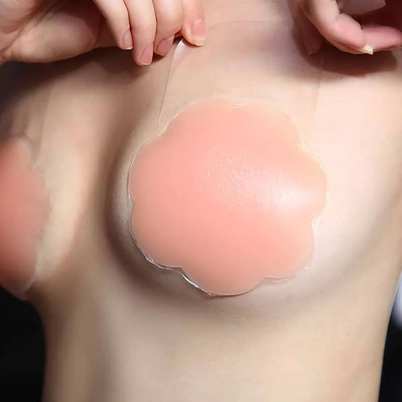 

1 Pair Cool Reusable Self Adhesive Silicone Lift Up Breast Nipple Cover Bra Pad Invisible Breast Petals for Party Dress