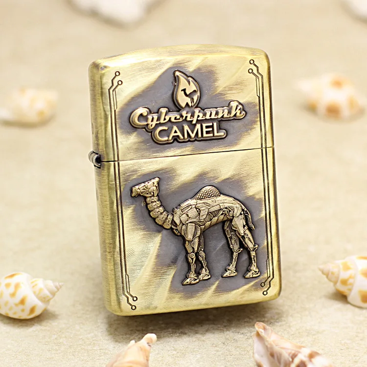 Genuine Zippo Desert camel oil lighter copper windproof Genuine Zippo Desert camel oil lighter copper windproof
