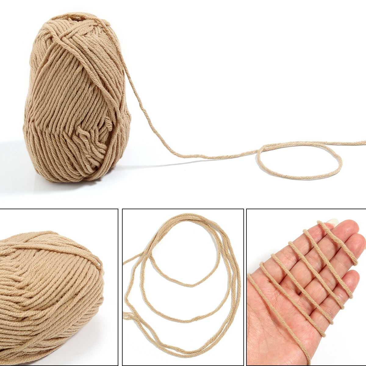 2.5mm Colorful Soft Milk Cotton Yarn For Hand Knitting Crochet Woven Handbag Sweater Thick Wool Threads DIY Crafts Shoes Scarves 3