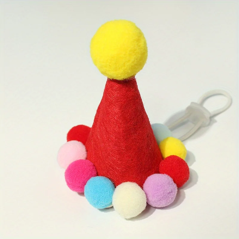 Pet Christmas hat, dog and cat fur ball headwear, Halloween plush toy