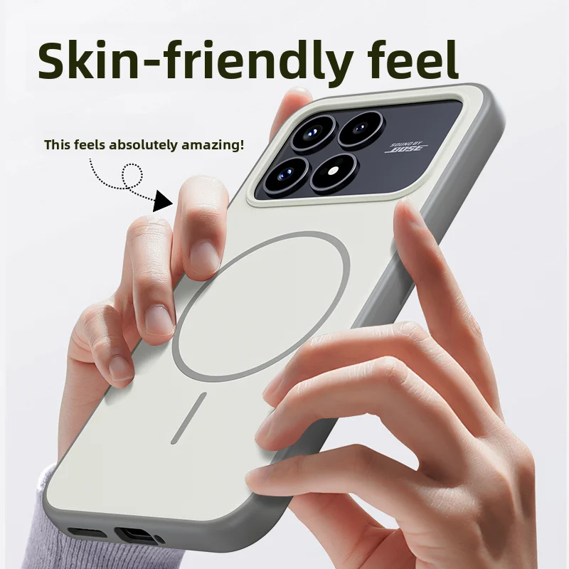 Enhanced Protective Hard Silicone Case with Magnetic Wireless Charging Capability