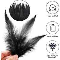 Plumes de coq noires 10-15cm, Plumes artisanales naturelles en vrac pour bricolage, attrape-rêves, décoration de Costume de fête d'halloween 3
