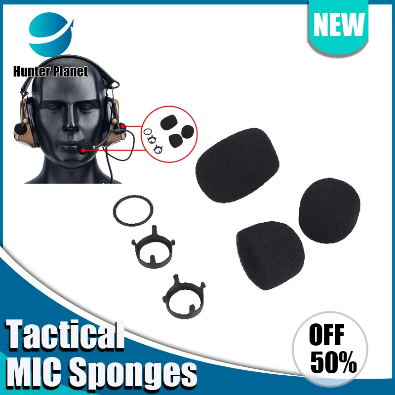 Headphone's Accessories MIC Sponges Replacement Parts For Comtac Series Tactical Headset Microphone Sponge Set