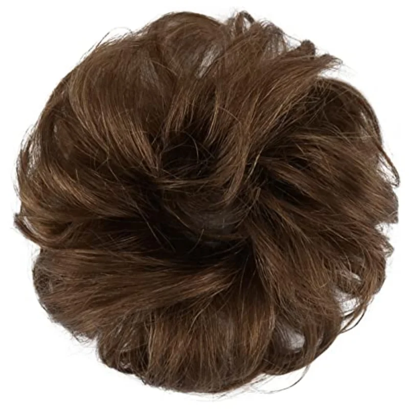 Human Hair Messy Round Knots 100% Human Hair Knots Extensions Curly Hairbands for Girls