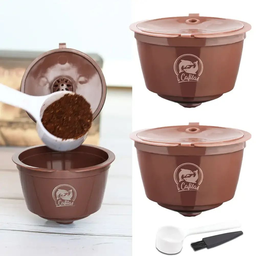 Refillable for Dolce Gusto Capsule Silicone Sleeve Stainless Steel Metal Dolci Gusto Coffee Maker Coffee Scoop Tamper I Cafilas