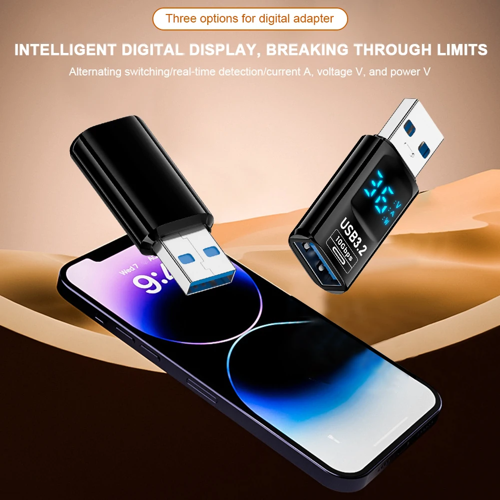 디지털 LED 디스플레이 USB-C 어댑터 10Gbps USB 타입 C 충전기 변환기 60W 휴대폰 노트북 태블릿용 범용