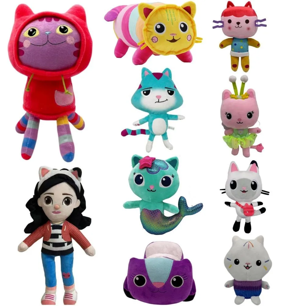 Animali Peluche Gabby Dollhouse Lovely Plush Gaby Toy Peluche House Cat Doll Cartoon Animali Di Peluche Mermaid Cat Plushie Dolls Kids