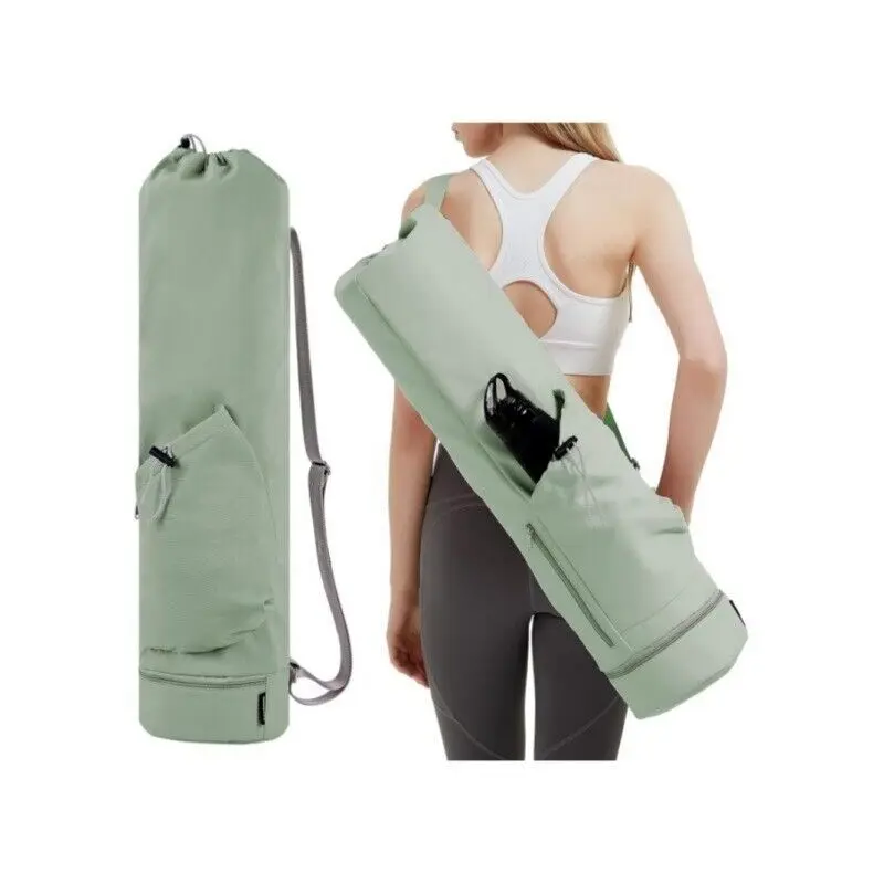 

Дорожный рюкзак для йоги, спортивные сумки с регулируемыми лямками и карманом на шнурке, черные открытые мешки для хранения