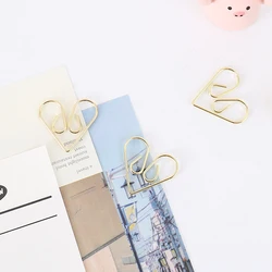 20PCS Heart-shaped Photo Clip binder clip bookmark Wedding Table Decoration Retro Paperclips Gold Mental Clips Stationary