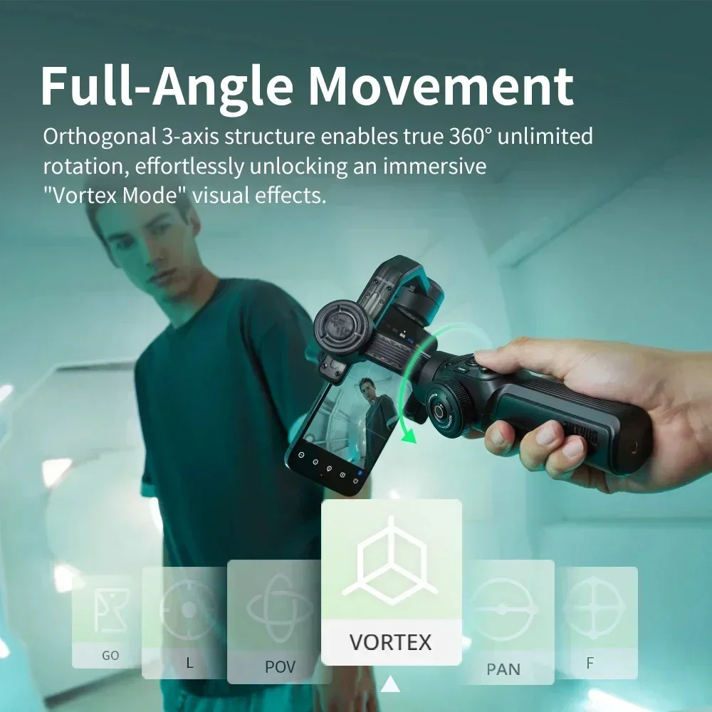 ZHIYUN SMOOTH 5S AI Tracking Handheld Stabilizer 3-Axis Smartphone Gimbal IPhone 15 Pro Max For Xiaomi♢Vlog∵Filming_voghion.com