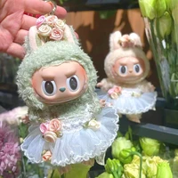 (Clothes Only) Flower Dress for 17cm Labubu 3.0 Labubu Ropa Hoodie Dolls Stylish Clothes and Cute Accessories 1