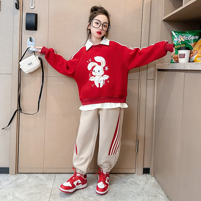 Red sweatshirt and sweatpants set clearance