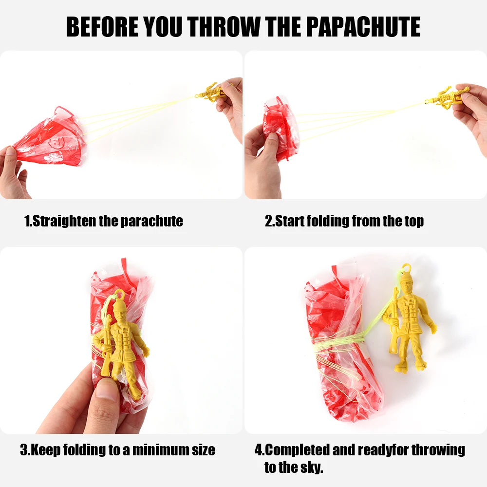 1-10pcs Kids Hand Throwing Parachute Toys Outdoor Sports Hand Throwing Airdrop Games Parent-child Interactive Educational Toys - Bilde 4