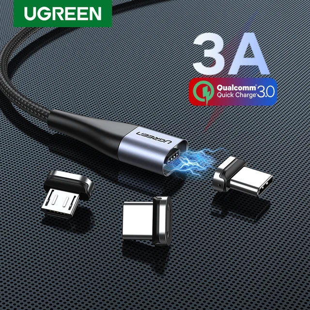 UGREEN USB C Cable magnético USB tipo C para Xiaomi Samsung magnético Micro  USB C Cable 3A carga rápida tipo C Cable de carga - AliExpress