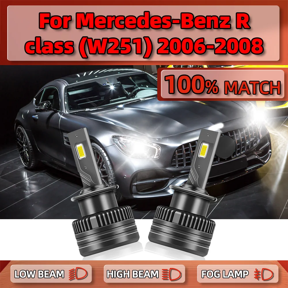 

120W Car HID Xenon Headlight Bulbs 25000LM Auto Headlamps 12V 6000K White For Mercedes-Benz R class (W251) 2006 2007 2008