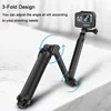 3-Fold Waterproof Selfie Stick 3 Way Stand Monopod Mini Tripod For GoPro 12 11 10 9 8 7  Insta360 Osmo Action Camera Accessories 2