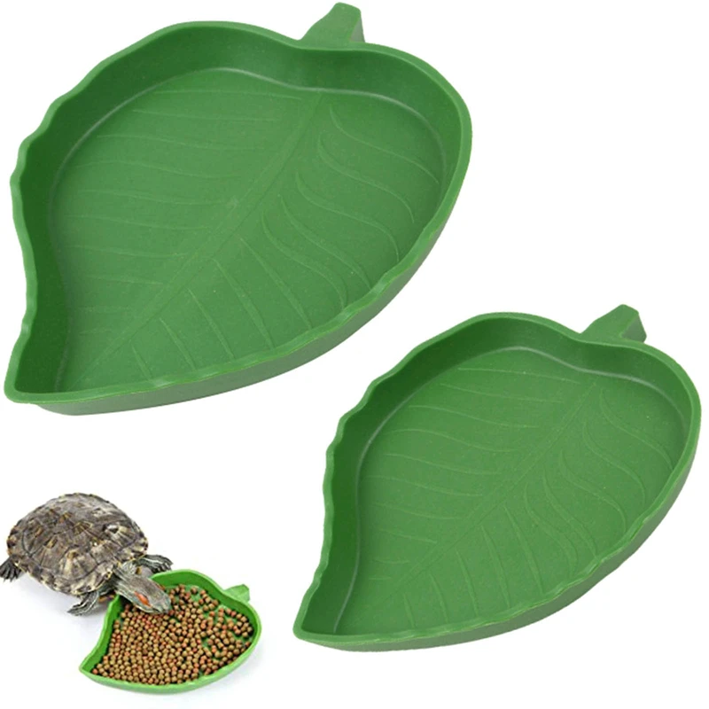 Reptile Leaf Shape Dish Reptile Food Water Bowl Tortoise Habitat
