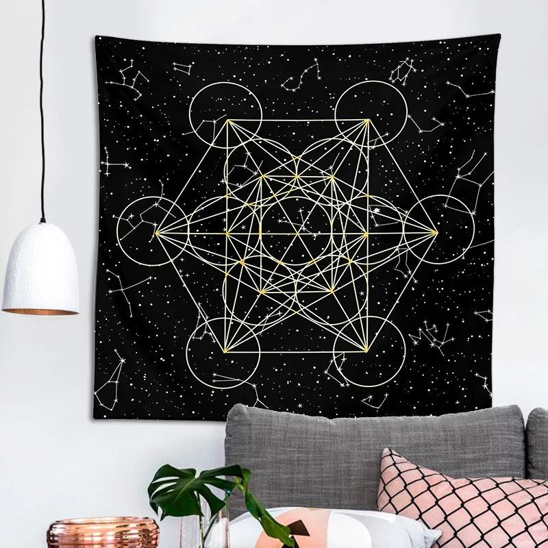 Tarot Tapestry Zodiac Tarot Tablecloth Black Scarf Altar cloth tarot cloth tarot deck Boho Witchcraft Home Dorm Decor art poster tapestry decorations