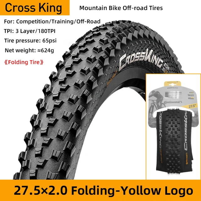 MTBタイヤ　コンチネンタル　CROSSKING 27.5x2.6 Continental Cross King 27.5/29 MTB Foldable Tire 180TPI Mountain