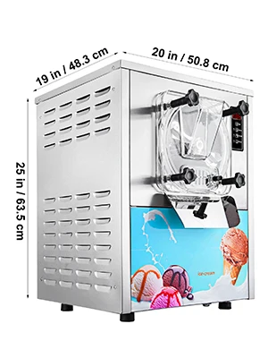SIHAO Kommerzielle Eismaschine, 1400 W, harte Eismaschine, 16–20 l/h, Edelstahl, gefrorene Dessert-Ausrüstung – Detail 10