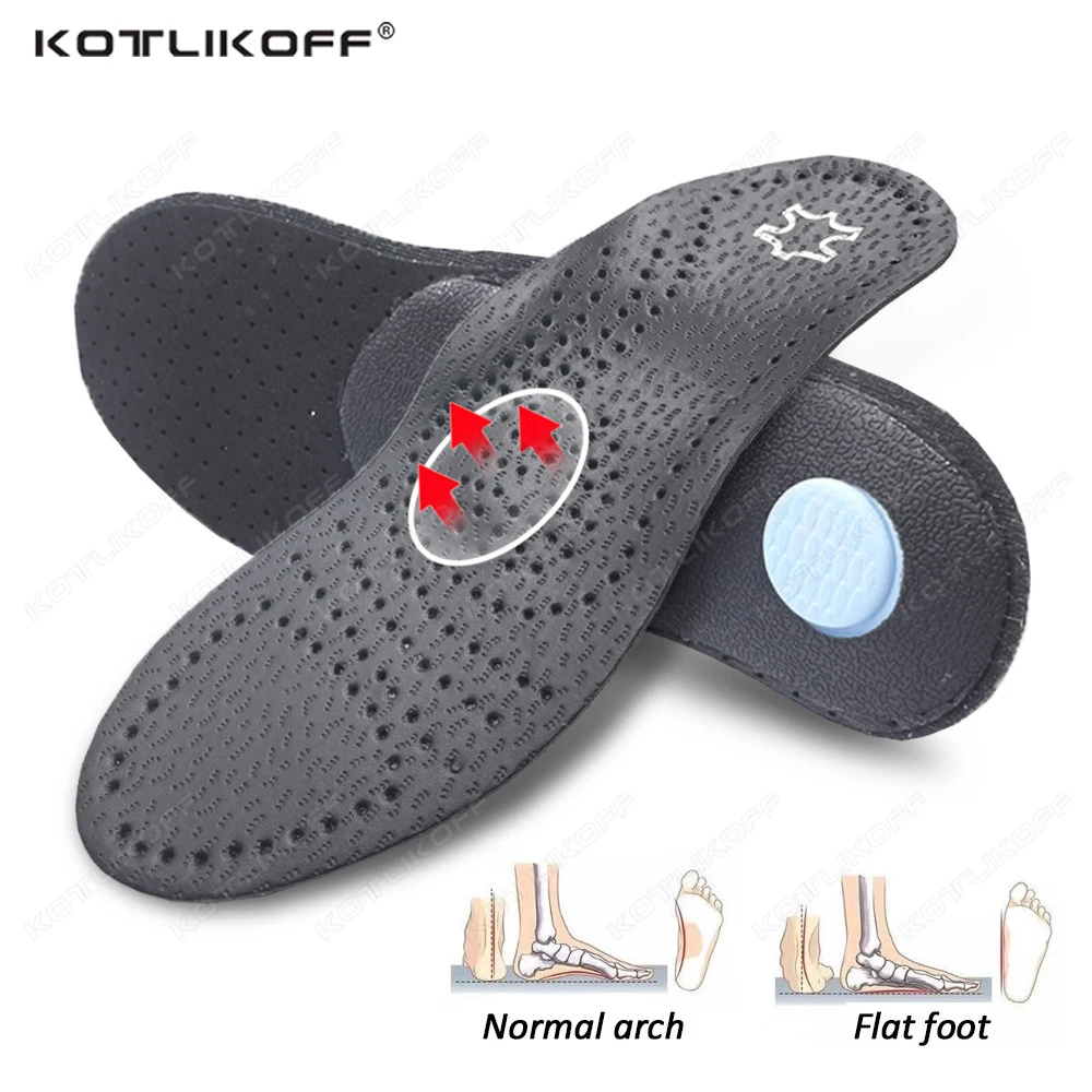 Leather Orthotic Insole For Flat Feet Arch Support Orthopedic Shoes Sole Insoles For Men Women Antibacterial Relieve O/X Leg Pad