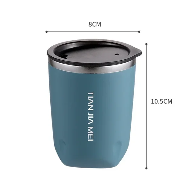 Tasse thermos portable exquise pour hommes et femmes, acier inoxydable 300, tasse à eau simple, tasse à café au lait pour le bureau et la maison, 304 ml 6