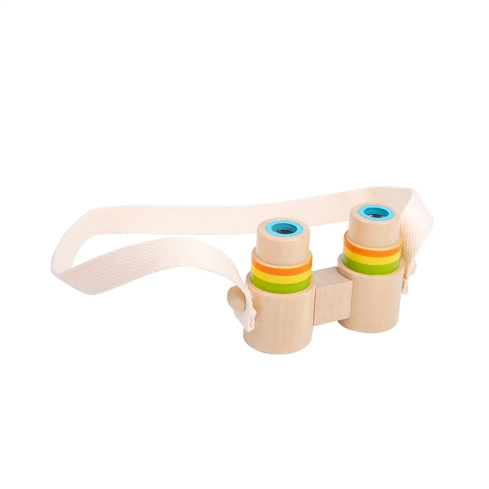 Children Magnification Toy Wooden Pretend Play Binoculars Toy Binocular Telescope for 3-12 Years Baby Camping Sports Events