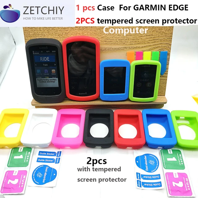 2Pcs Tempered Glass + Silicone Case for Garmin Edge 840 540 530 830 1040  1030 520 130 Plus GPS Stopwatch Screen Protector Cover - AliExpress