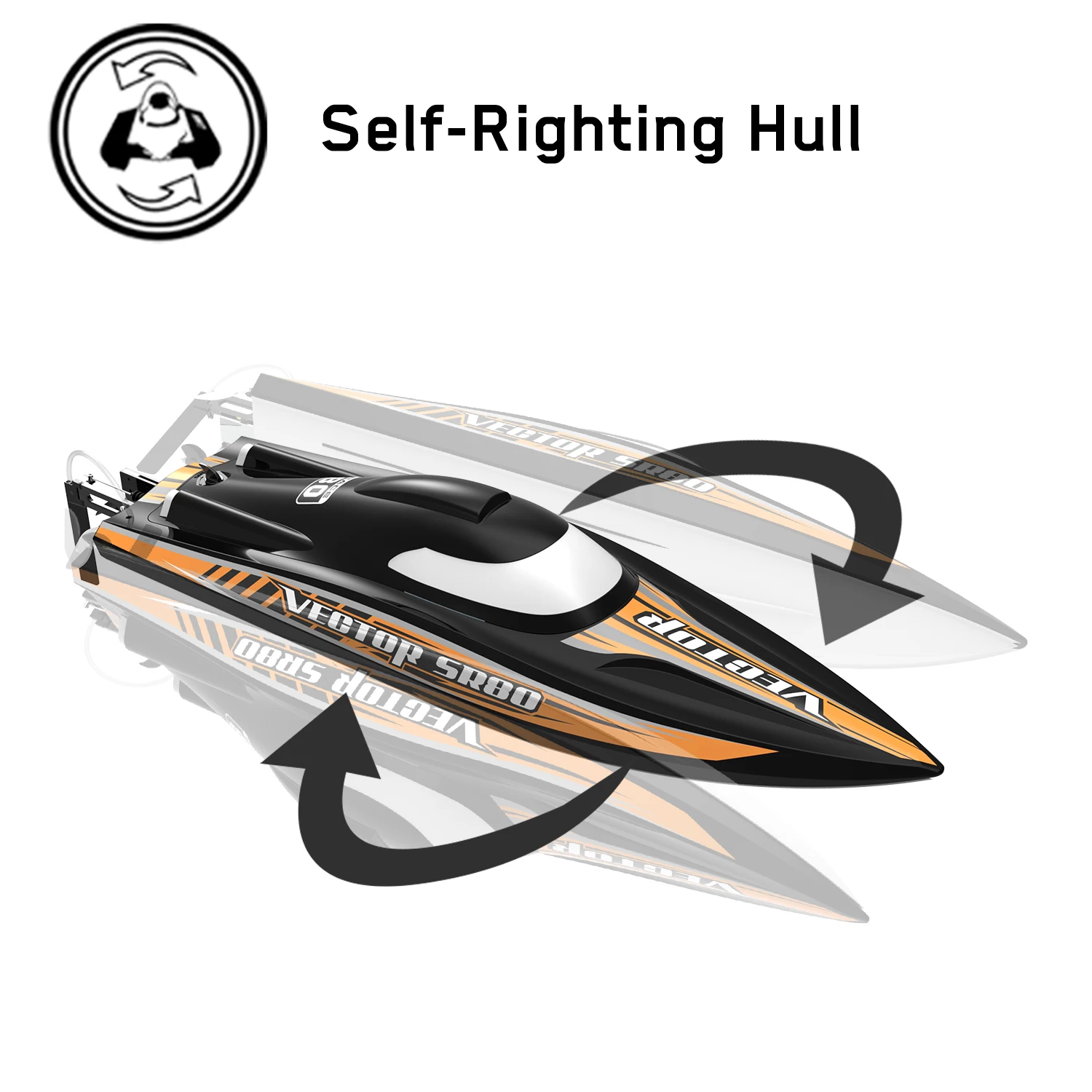 VOLANTEX RC Speedboat 60KM/H Brushless Toys High-speed VectorSR80 Boat Model 2.4G 2CH Remote Control Racing Ship Kids Boys Gifts 5