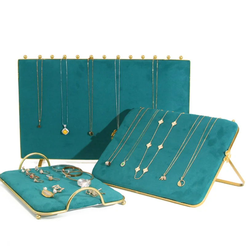 Newly Two-Colors AB Face Plum Screen Necklace Earrings Display Box Stand Earrings Brooch Display Tray Stand 2Colors Matching