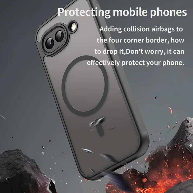 Durable Frosted Wireless Charging Phone Case - Shockproof and Simple Design